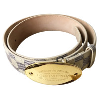 Louis Vuitton Leather belt "Voyage" from Damier Azur Canvas