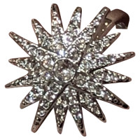 Swarovski Zilverkleurige ring met strass versiering