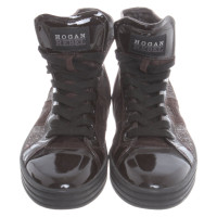 Hogan Sneakers Lakleer in Bruin