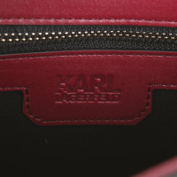 Karl Lagerfeld Handtasche aus Leder in Bordeaux