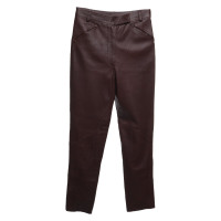 Hermès Leather pants in brown