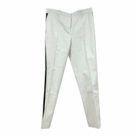 Alexander McQueen Paire de Pantalon en Coton en Blanc