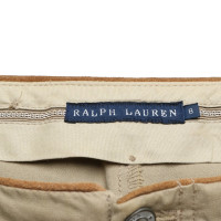 Ralph Lauren Pantalon avec des pièces en cuir