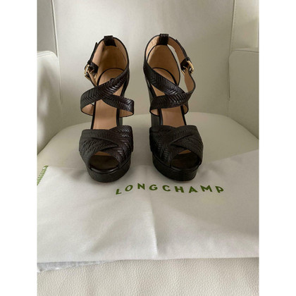 Longchamp Chaussures compensées en Cuir en Marron