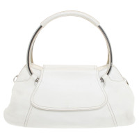 Prada Round hanger handbag in cream white