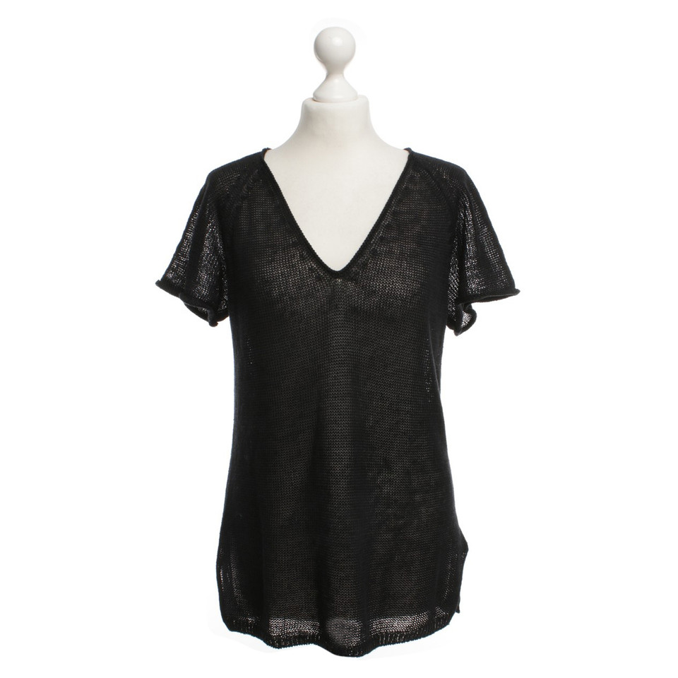 Filippa K Leinen-Shirt in Schwarz