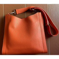 Orciani Shoulder bag Leather in Orange