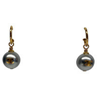 Chanel Earring Pearls in Silvery