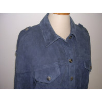 Diane Von Furstenberg Jacket/Coat Suede in Blue