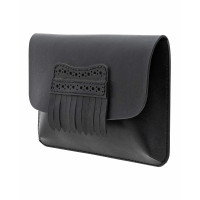 Aijek Clutch Bag Leather in Black