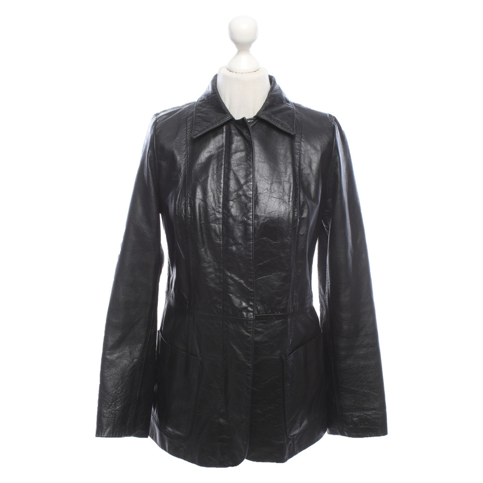 Donna Karan Jacket/Coat Leather in Black