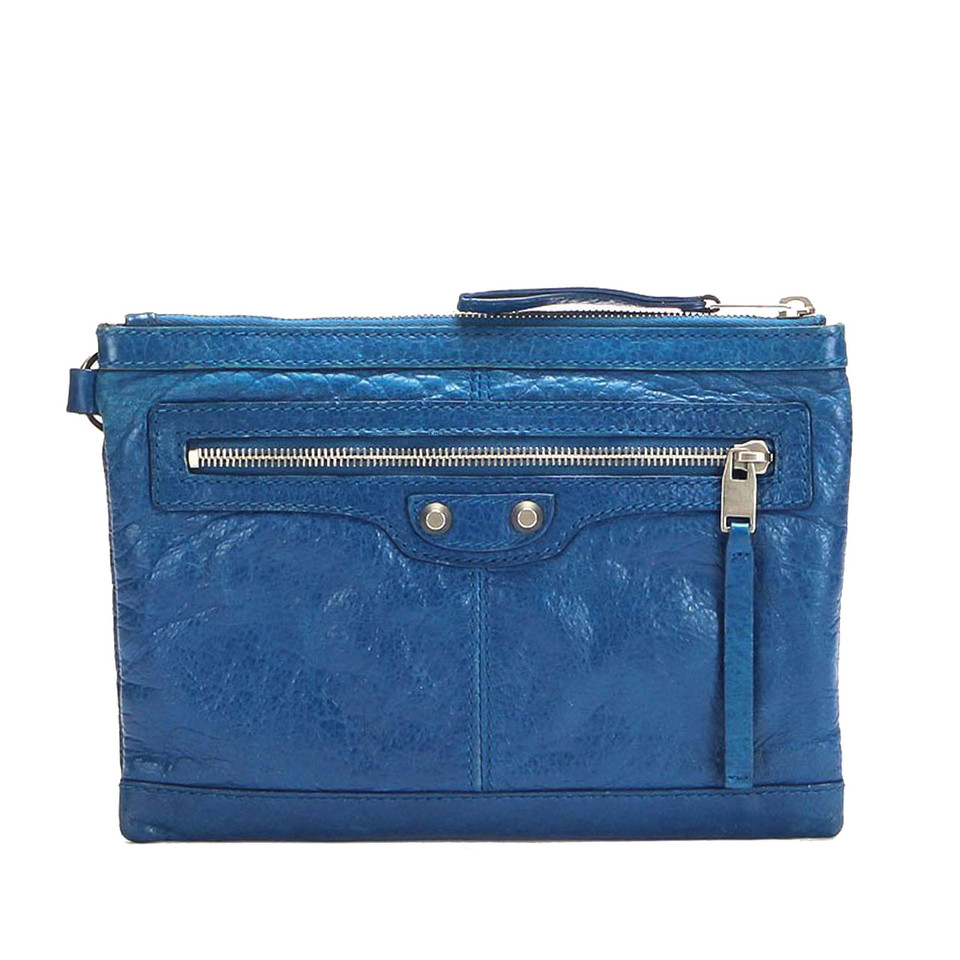 Balenciaga Clutch Leer in Blauw