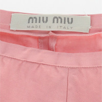 Miu Miu Paire de Pantalon en Coton en Rose/pink