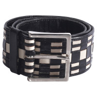 Ferre Leather belt in black and white