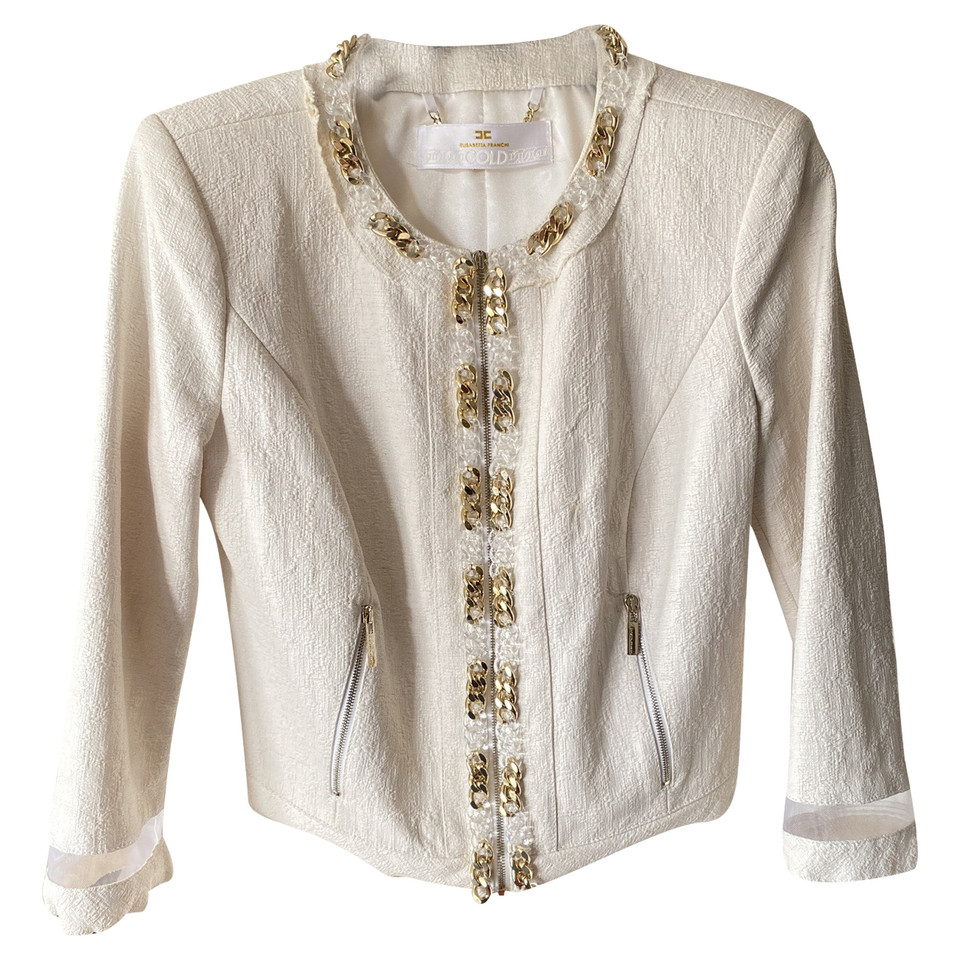 Elisabetta Franchi Jacket/Coat Cotton in White