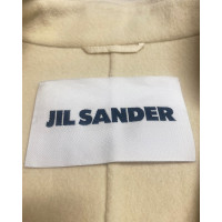 Jil Sander Giacca/Cappotto in Lana in Bianco