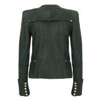 Balmain Jacke/Mantel aus Leder in Grün