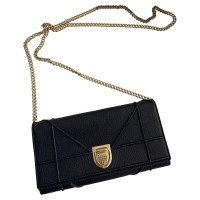 Dior Diorama Wallet On Chain Leather in Blue