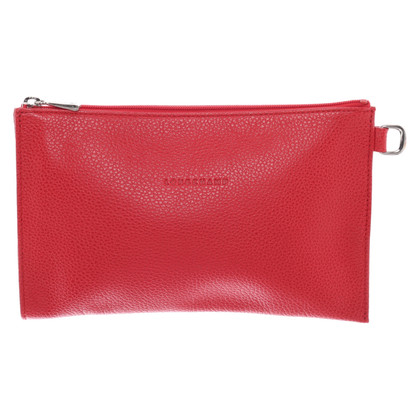 Longchamp Täschchen/Portemonnaie aus Leder in Rot