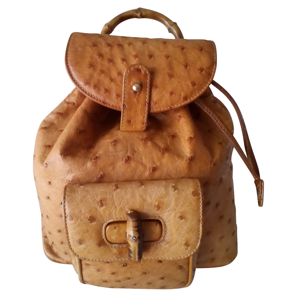 Gucci "Bamboo Backpack" made of ostrich leather