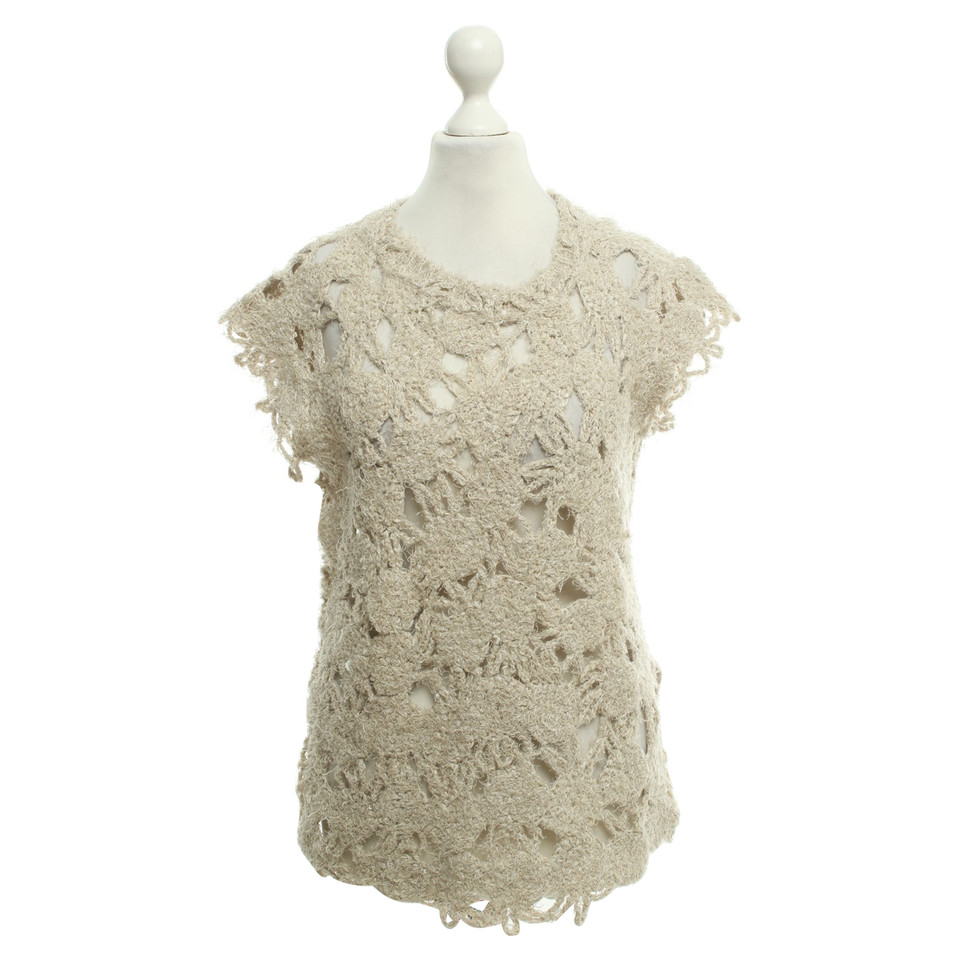 Brunello Cucinelli Crochet shirt in beige