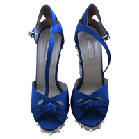 Aquazzura Chaussures compensées en Toile en Bleu