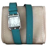 Hermès Armbanduhr aus Leder in Grün
