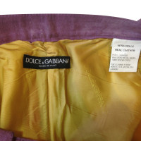 Dolce & Gabbana pantalon en daim à rayures