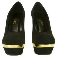 Rodo Pumps/Peeptoes en Daim en Noir