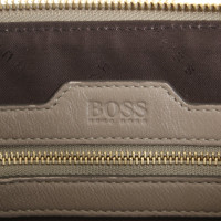 Hugo Boss clutch en daim / cuir lisse