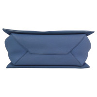 Céline Tri Fold Shoulder Bag in Pelle in Blu