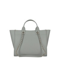 Chanel Deauville Studded Logo Tote aus Leder in Grau