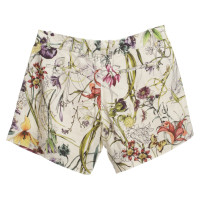 Gucci Kurze Leinen-Hose mit floralem Print