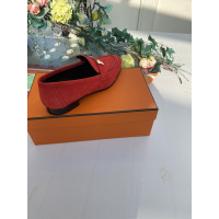 Hermès Slippers/Ballerinas Leather in Red