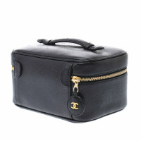 Chanel Vanity Case aus Leder in Schwarz