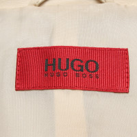 Hugo Boss Jacke/Mantel aus Leder in Creme