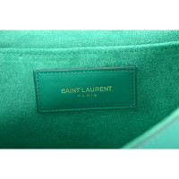 Saint Laurent Y Clutch aus Leder in Grün