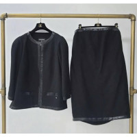 Chanel Suit Wol in Zwart