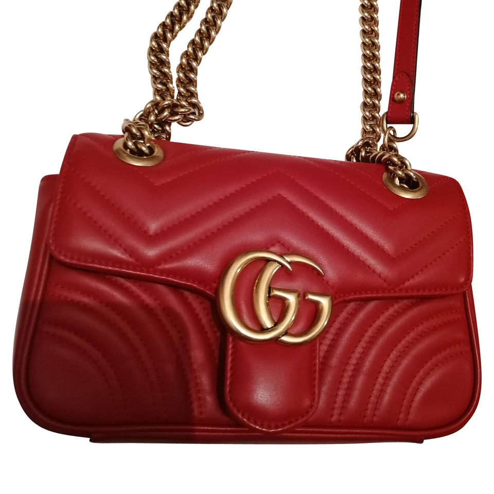 Gucci Marmont Bag en Cuir en Rouge