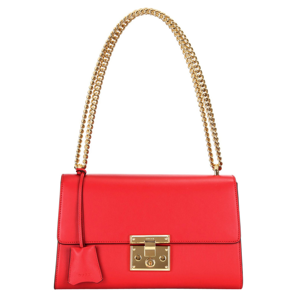 Gucci Padlock Medium aus Leder in Rot