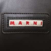 Marni Lackleder-Handtasche in Grün/Schwarz