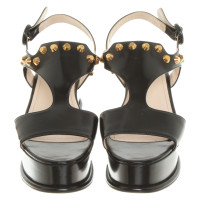 Prada Sandals Leather in Black