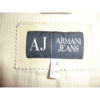 Armani Jeans Giacca/Cappotto in Pelle in Beige