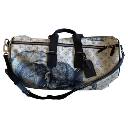 Louis Vuitton Keepall 55 Canvas in Wit