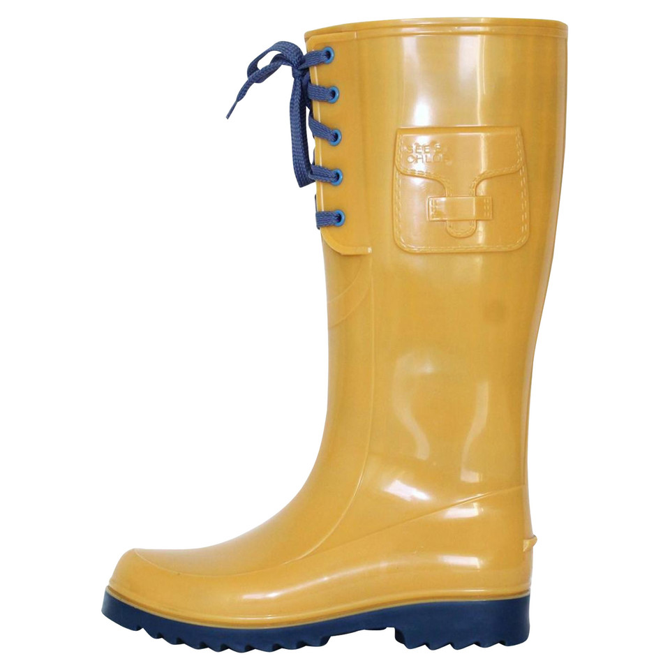 See By Chloé Bottes en caoutchouc ocre