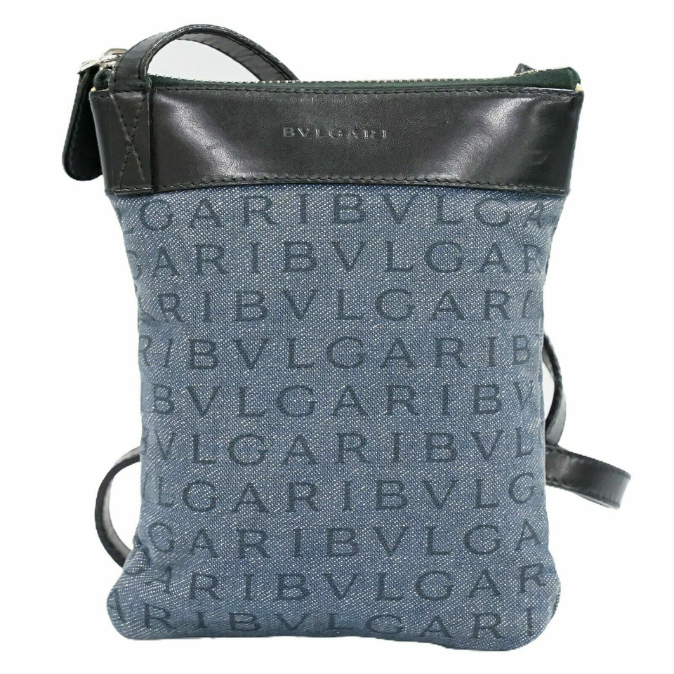 Bulgari Schoudertas Canvas in Blauw