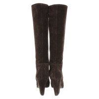 Prada Bottes en Daim en Marron