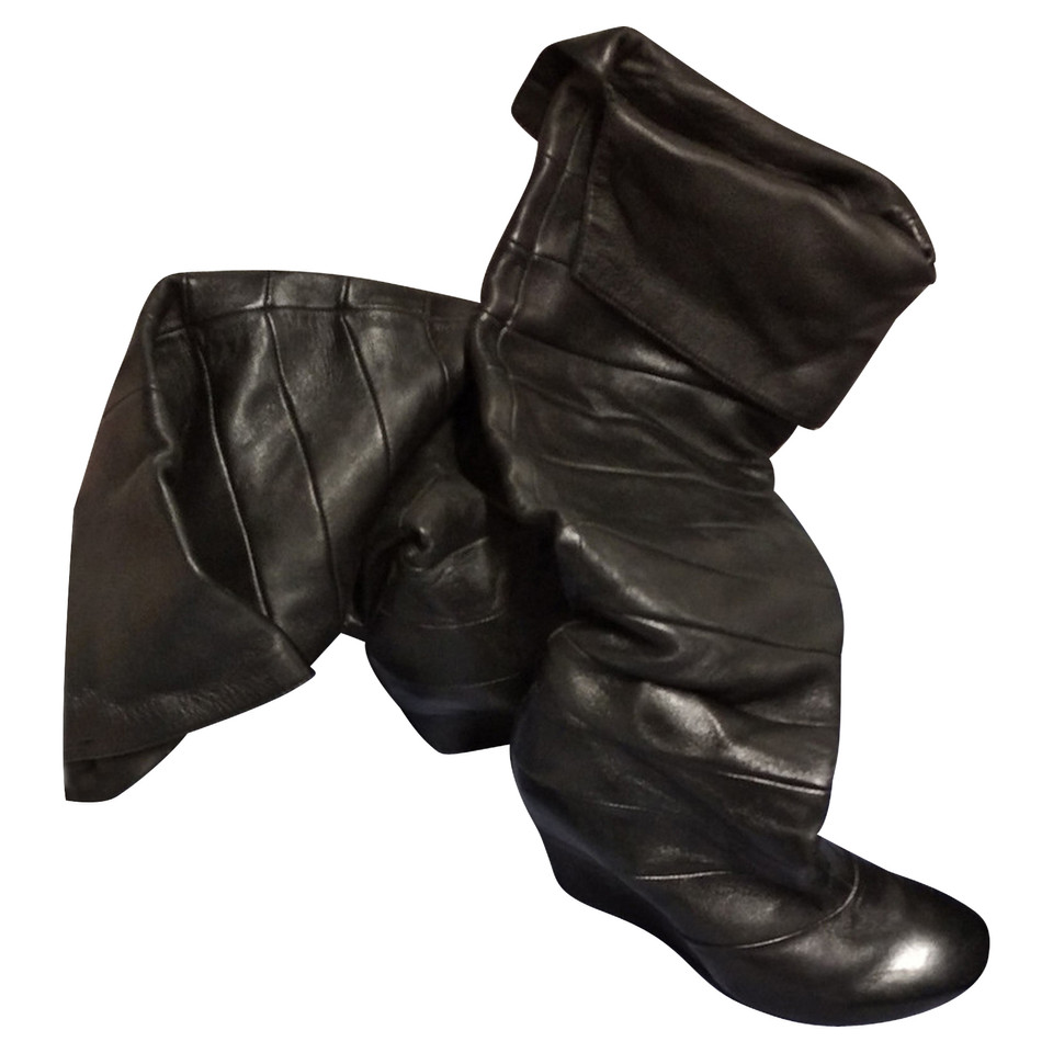 Vic Matie Bottes en Cuir en Noir