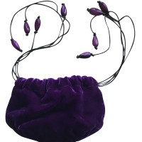 Yves Saint Laurent Petit sac de soirée en velours violet
