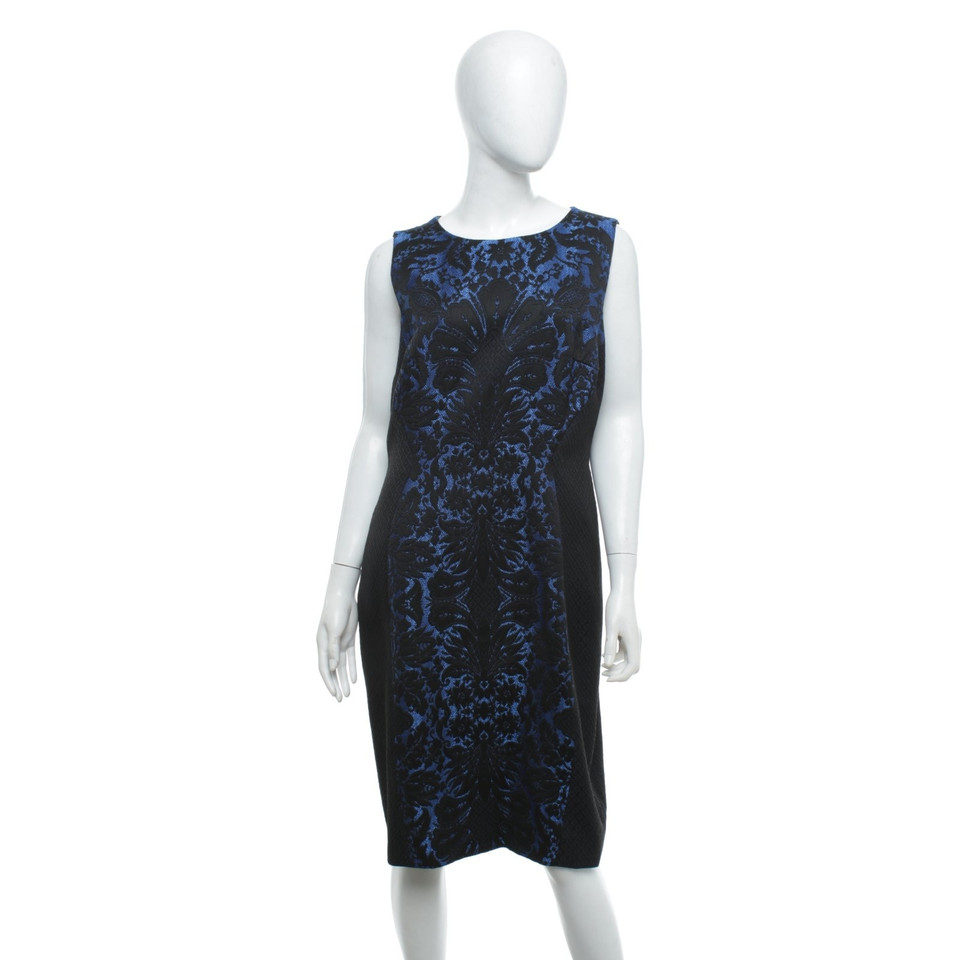 Hobbs Jacquard dress in blue / black